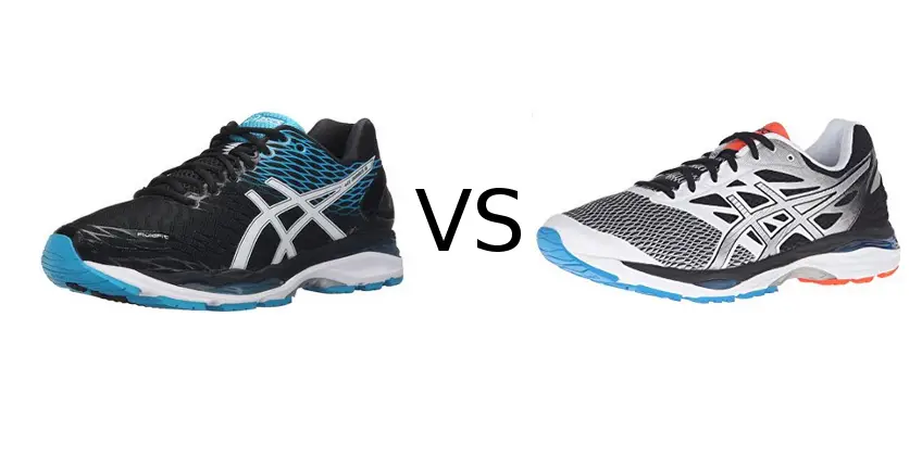 يظهر كارو وفريق asics cumulus vs nimbus 